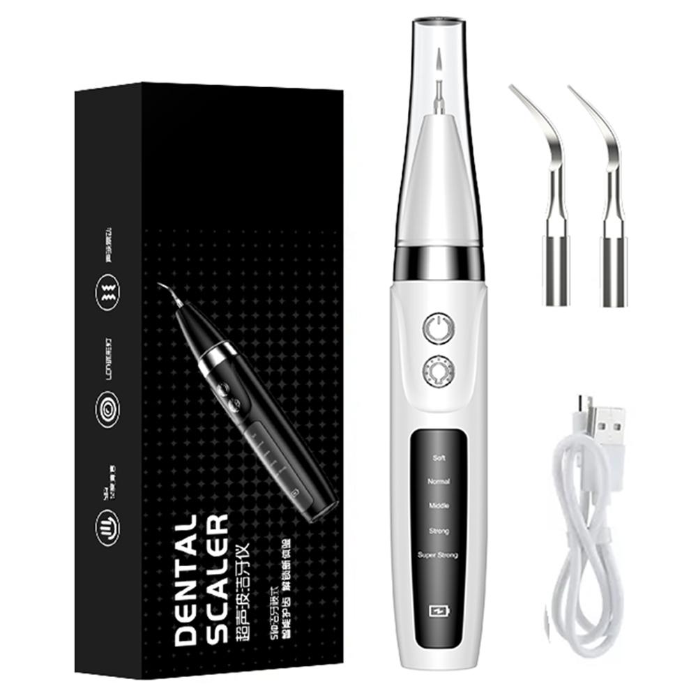 Ультразвуковой прибор для удаления зубного камня, электронный скалер, 5 регулируемых режимов, очиститель зубов, перезаряжаемый инструмент для удаления зубного камня для дома и путешествий