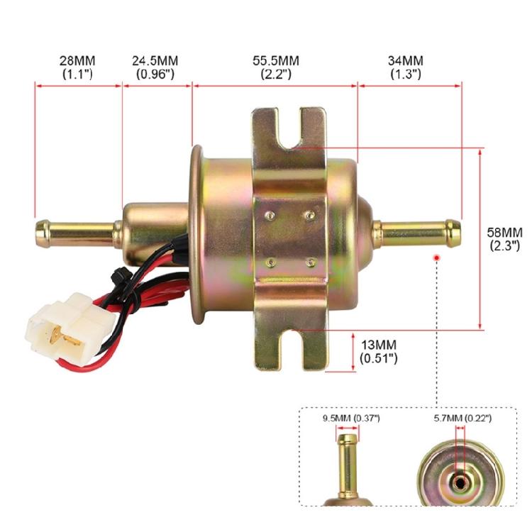 Электрический топливный насос 12В/24В Топливный насос 3-6psi 80-100л/ч для карбюратора автомобиля