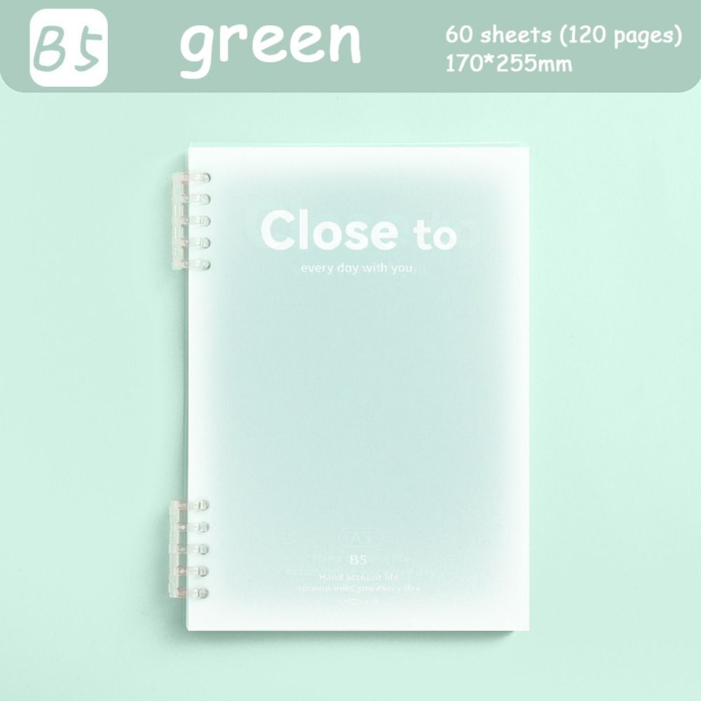 Simple Stationery A5/B5 Binder Notebook Horizontal Line Gradient Color Kawaii Loose-Leaf Notebook 60 Sheets PVC Cover