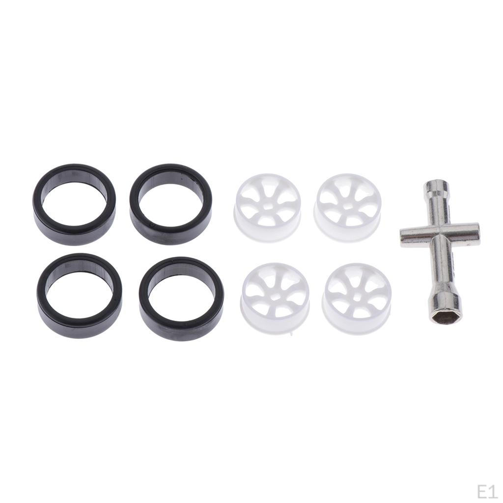 4 комплекта 1:28 Резиновые шины гусеничного радиоуправляемого автомобиля и пластиковый обод колеса для K969