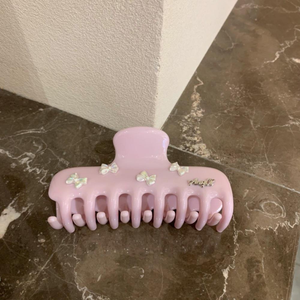 Plastic Bow Hair Claw PC Large Shark Clip Personalized Bowknot Hair Clip Streetwear