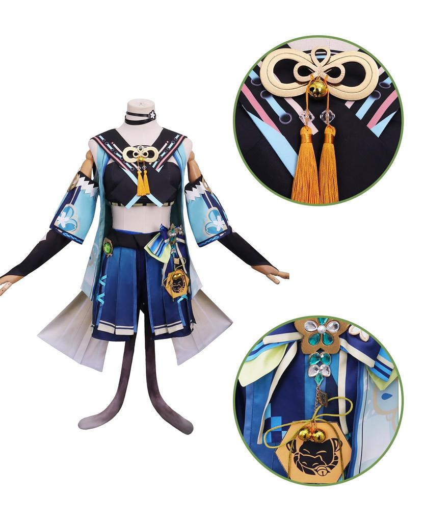 [NOKIJP] Костюм для косплея Кирары из Genshin Impact, Молния, Команая, Нэкомата, Кирара, Косплей Кирары из Genshin Impact (Костюм Кирары, Размер L)
