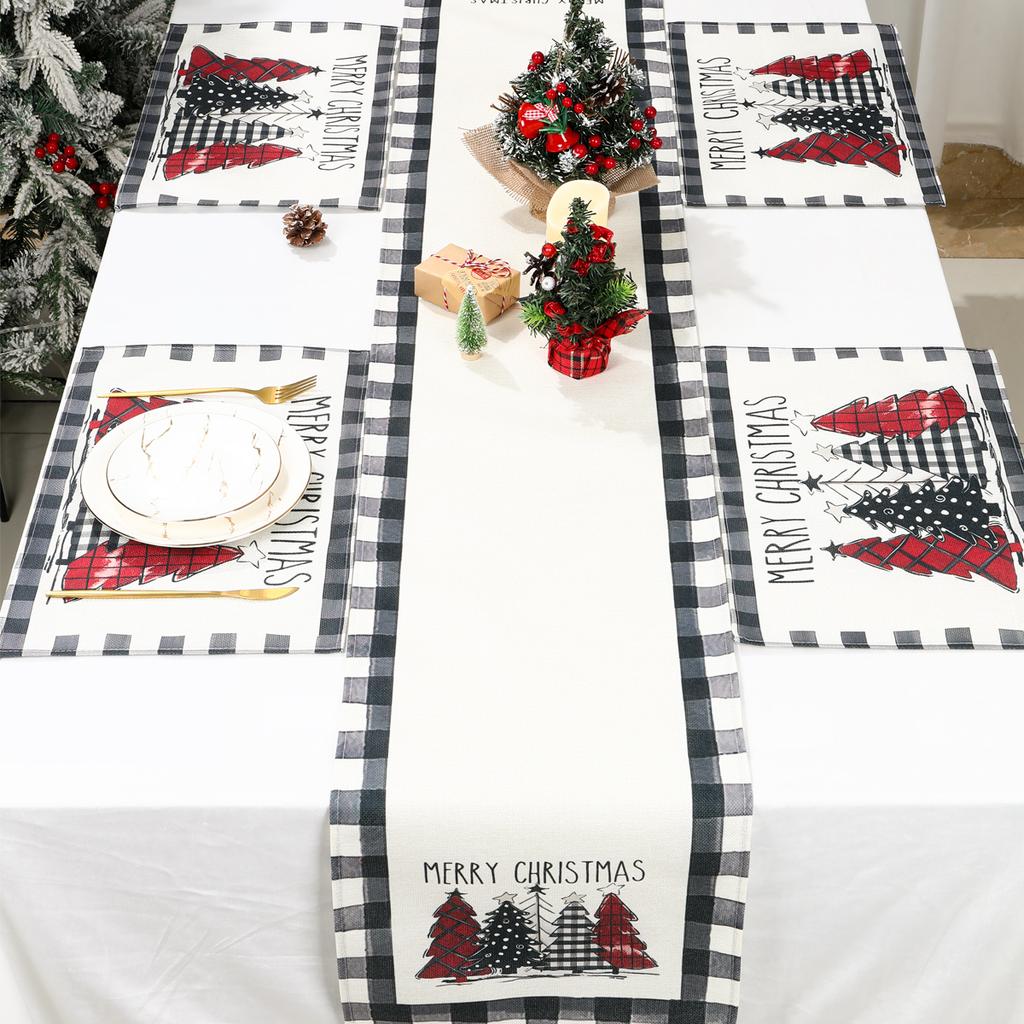 Рождественский набор скатертей и подставок под приборы Веселое рождественское украшение для дома 2024 Рождественские украшения Navidad Natal Подарок на Новый год 2025