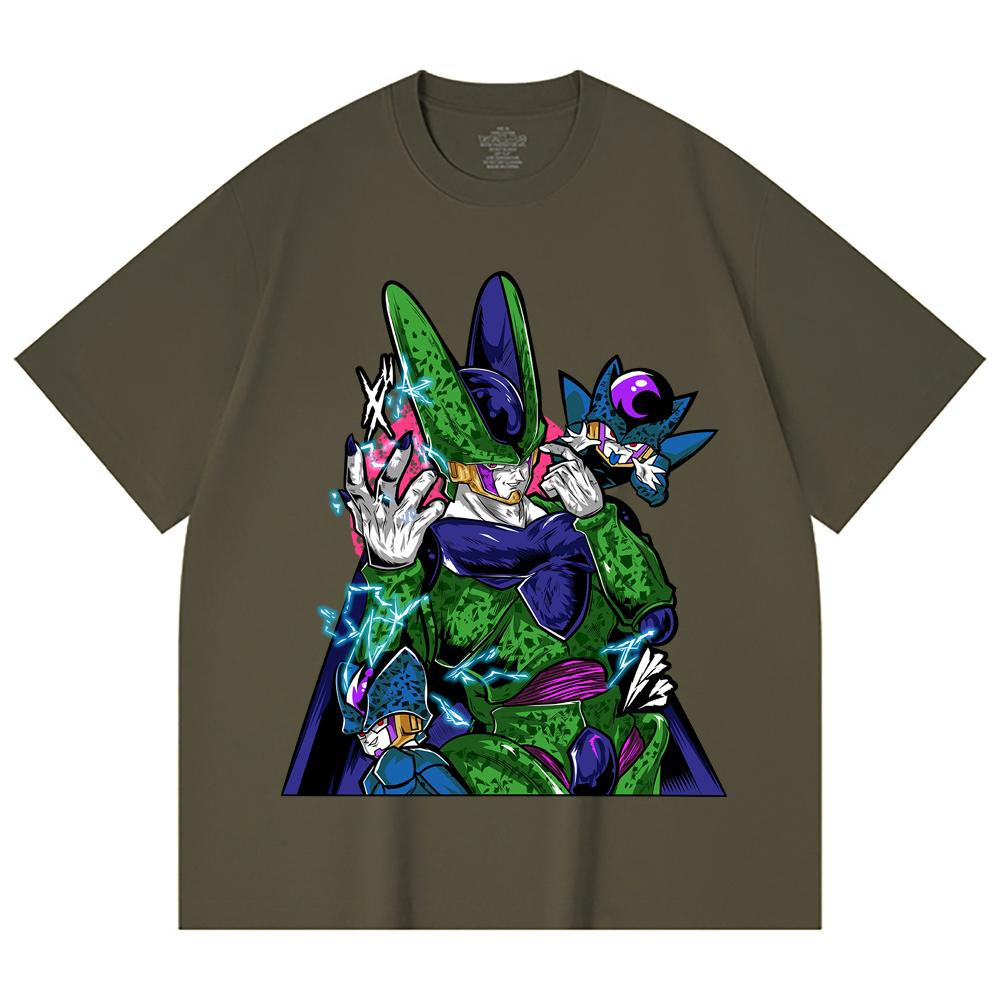 230 г/м² 100% хлопок Dragon Ball V29 Принт Cell Унисекс Тяжелая хлопковая футболка