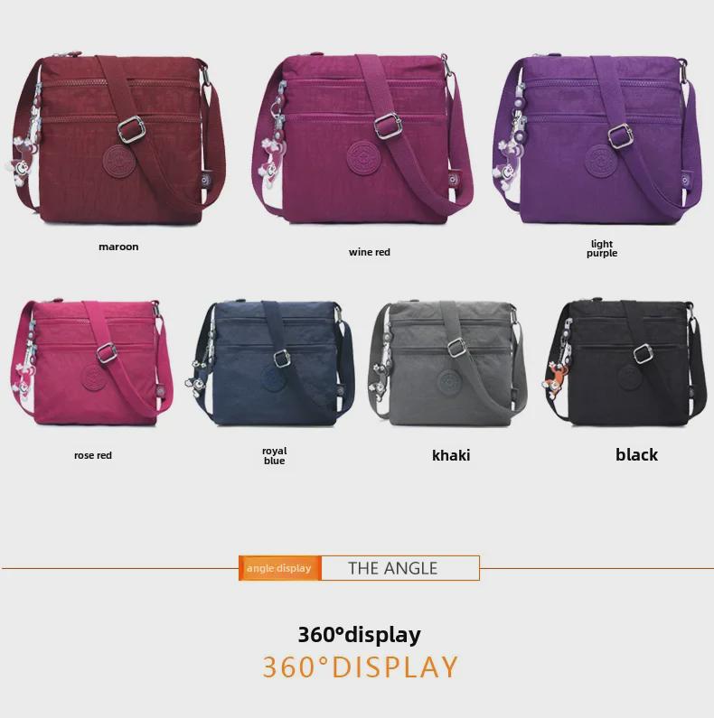 Versatile Lightweight Water-Repellent Nylon High-Top Shoulder Messenger Bag