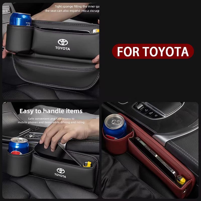 AOT1 NEW PU Leather Car Seat Storage Bag Multifunctional Gap Organizer Box For Toyota Gazoo Racing Corolla Crown Yaris Chr Auris Rav4400000