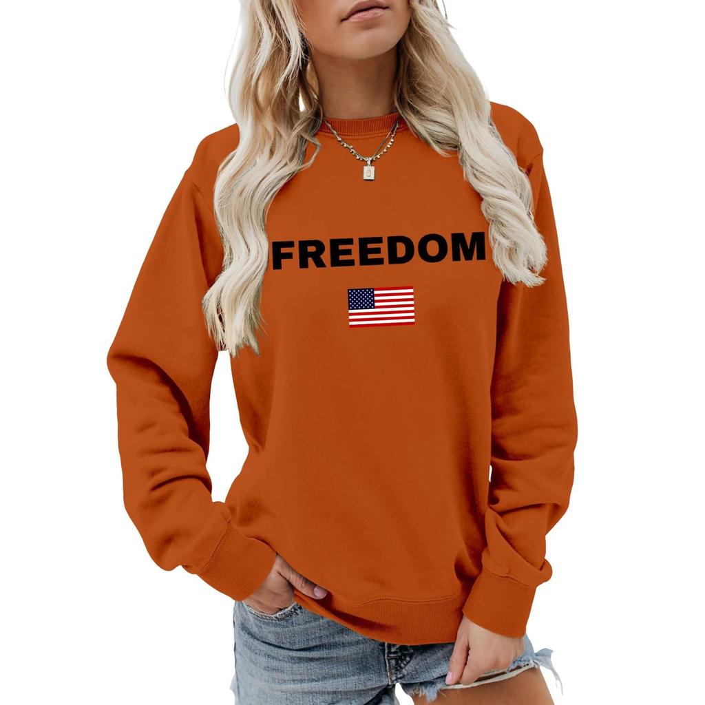 Women's Fashionable Casual Round Neck Loose Long Sleeved Printed Sweatshirt