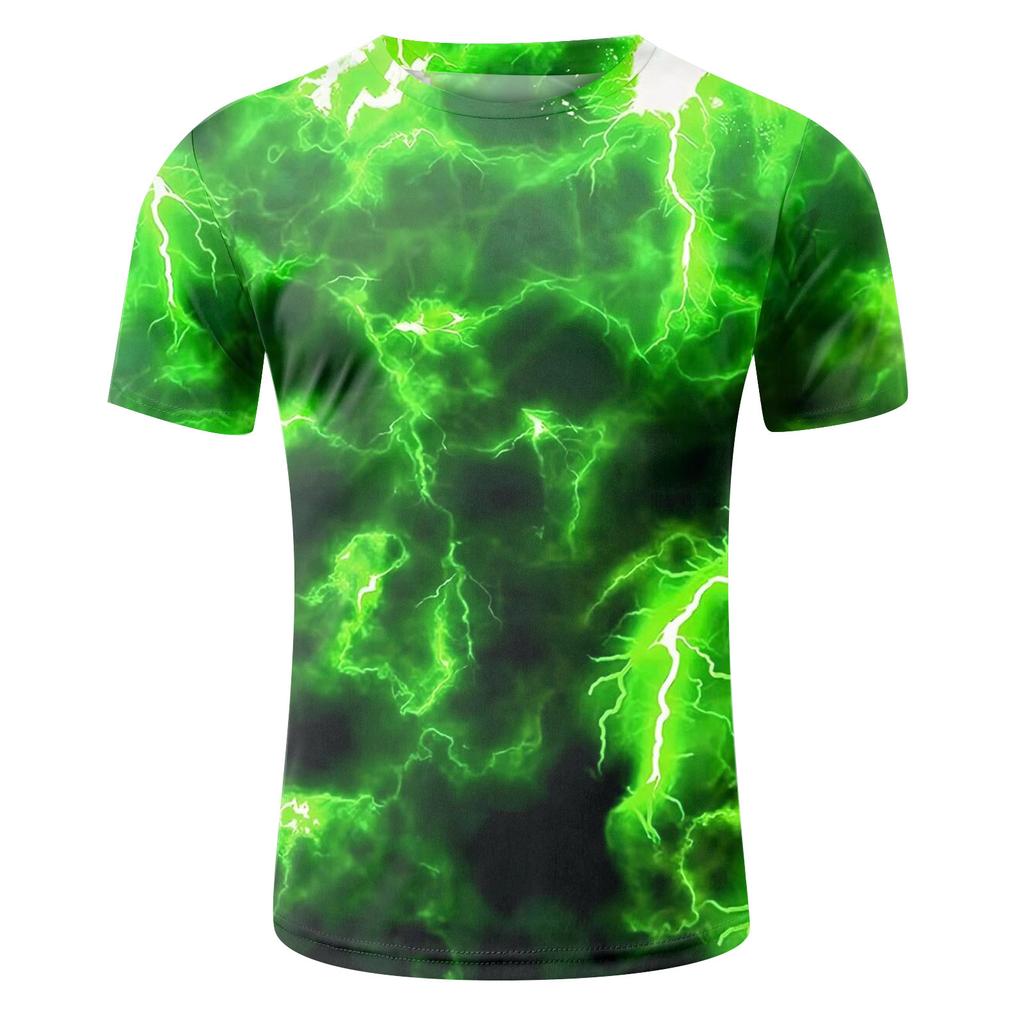 Летняя мужская футболка с 3D-принтом букв, футболка с круглым вырезом и коротким рукавом