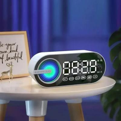 USB-зарядка Радио Будильник RGB Портативная Bluetooth-колонка Большой дисплей Зеркало Цифровой Для спальни Комнаты Офиса Настольные