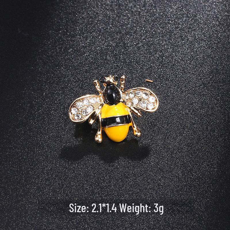 Брошь в виде пчелы с каплями масла в новом стиле - милая булавка в виде животного для воротников и аксессуаров одежды
