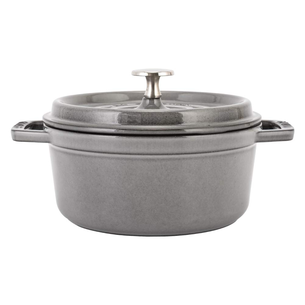 Staub Pico Cocotte круглый 18 см графитово-серый 1101818 Кастрюля Эмалированная кастрюля Rund Brater графитовый серый Кастрюля Pico Cocotte Стильная посуда Кухонные принадлежности