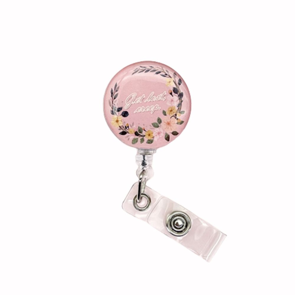 Wreath Badge Clip Stretchable Name Card Holder Portable Nurse Badge Holder  Office Supplies