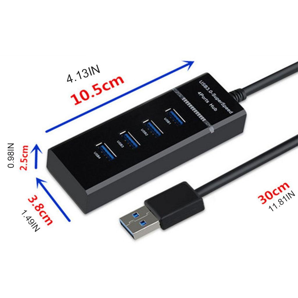 Портативный USB 3.0/2.0 разветвитель, 4-портовый USB-хаб, адаптер питания для ноутбука, ПК, ноутбука, приемника, высокоскоростная передача
