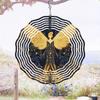 Golden Winged Fairy Metal Wind Chime with 360 Rotating Hook Durable 3D Outdoor Decor for Garden Yard Home Blue Black Sparkling Stars