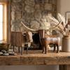Rustic Longhorn Bull Sculpture Vintage Style Resin Bull Tabletop Statue  Farmhouse