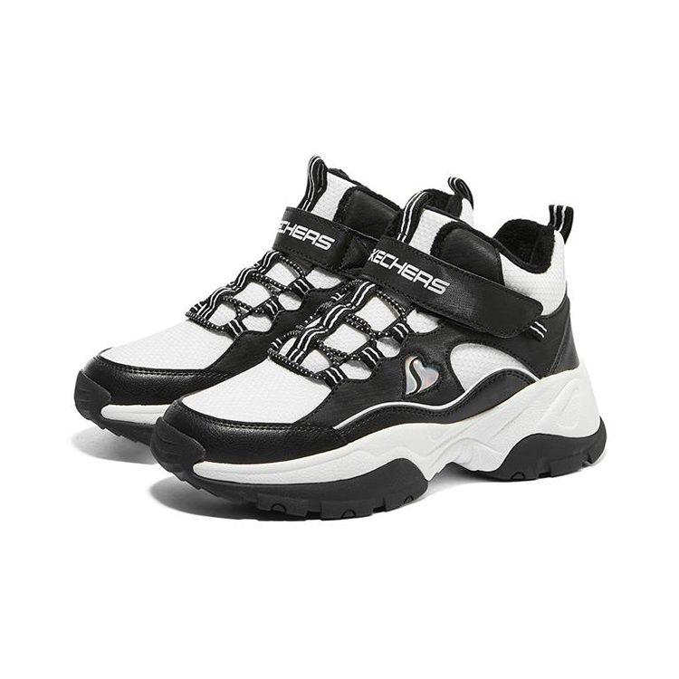 Skechers Kozmiks Высокие Детские Повседневные Кроссовки Черно-Белые Подростковые 302527L-WBK