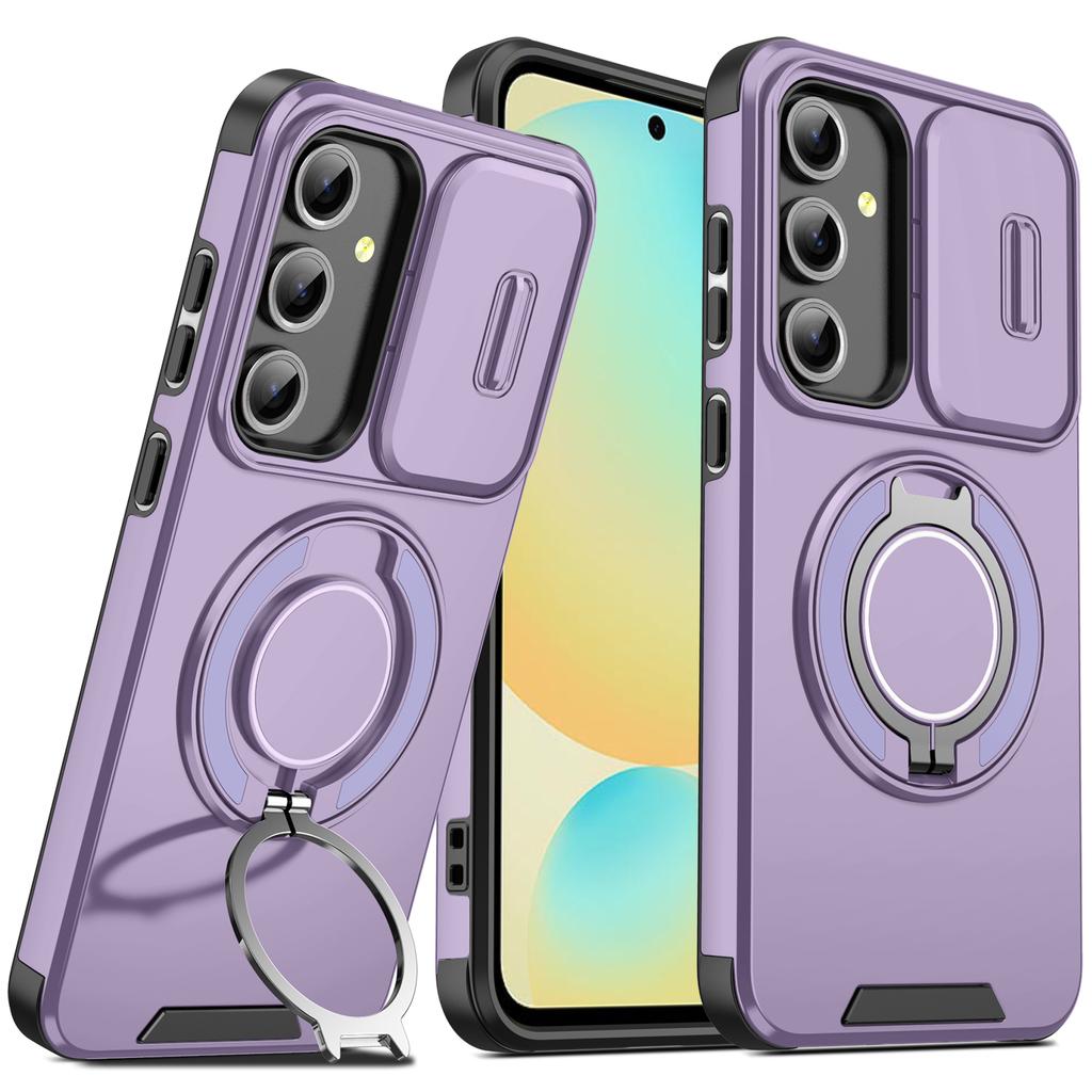 Чехол для Samsung S23 Galaxy S23 FE S24 Plus s24+ Защитный чехол с магнитным кольцом Бронированный чехол со шторкой для камеры Чехол с поддержкой Magsafe для беспроводной зарядки