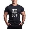 ReedCA Bad BOY - Модная мужская хлопковая футболка с коротким рукавом, спортивная майка для тренировок, топ, рубашки для тренажерного зала, бодибилдинга
