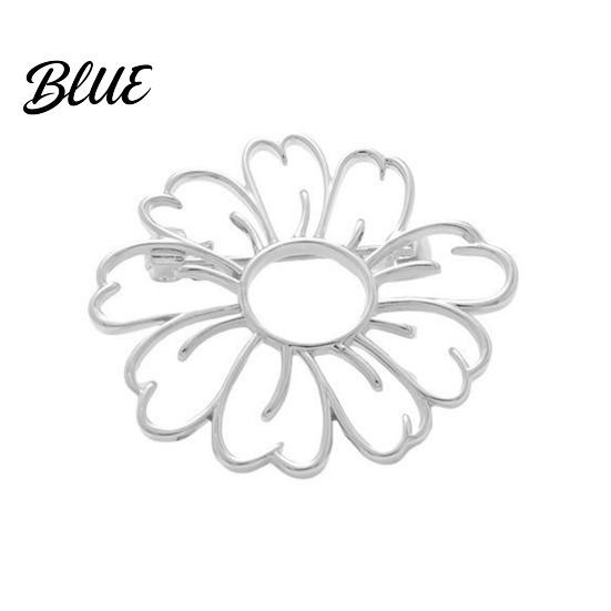 Multi-purpose Brooch Women Smooth Surface Hollow Sun Flower Design Lapel