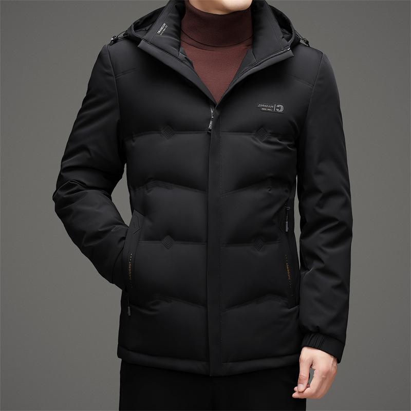 Зимняя мужская куртка-пуховик, деловой повседневный, из молочного шелка, мужская куртка-пуховик для пап среднего возраста, защищающая от холода