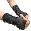 Gothic Black Fingerless Long Gloves Punk Hole Half-finger Glove Arm Warmer Beggar Cosplay Halloween Costume Accessories