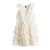Summer New Arrival Women's Cotton French Frill Sleeveless Cake Dress Wave Chic Style Short Dress 1280381