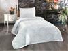 Busem Chenille Bedspread Set, Coverlet 160x235 with Pillowcase Queen Size, Jacquard Fabric Cream