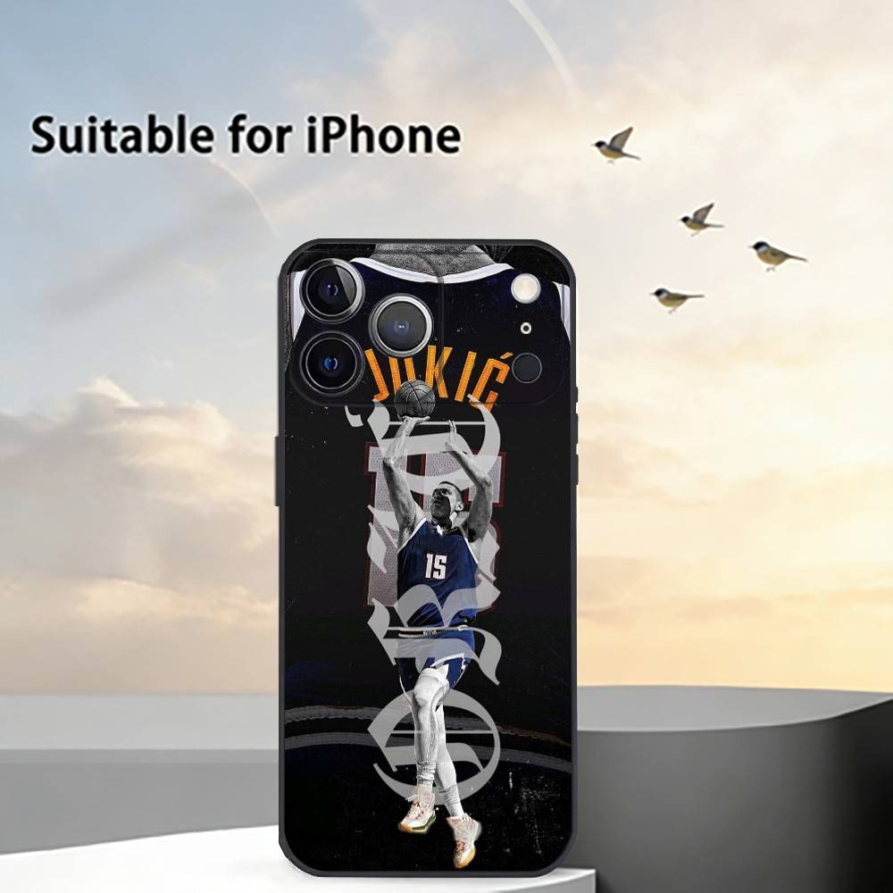 Спортивный чехол для телефона с баскетболистом Н-Николой Йокичем для iPhone 17,16,15,14,13,12,11 Plus,Pro Max,XS, Мягкий силиконовый черный чехол