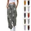 Женские спортивные штаны, мешковатые, с высокой талией, большие размеры, спортивные штаны с карманами, напечатанные брюки, брюки для женщин