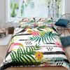 Tropical Birds Duvet Cover Watercolor Hummingbird Flowers Twin Bedclothes Exotic Wildlife White Abstract Polyester Qulit Cover