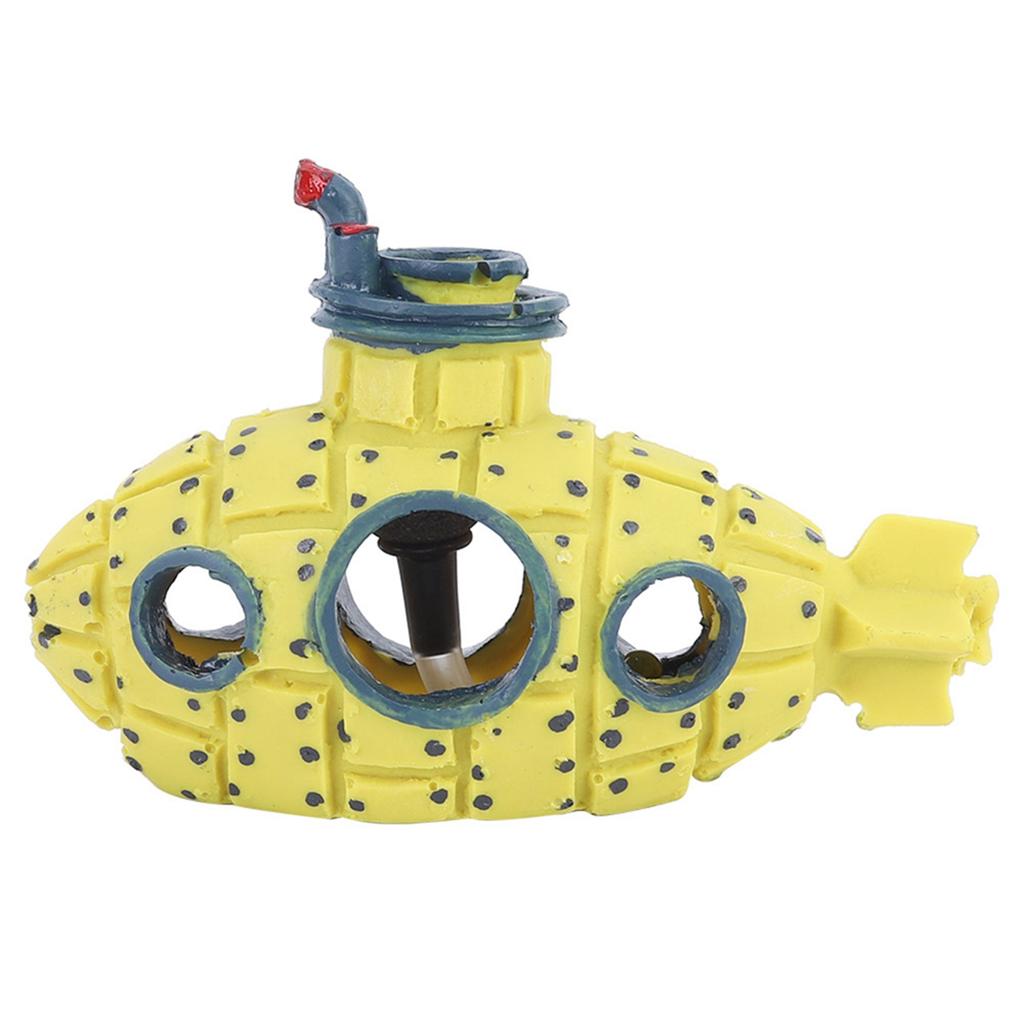 Realistic Yellow Submarine Oxygen Air Bubbler Stone Set for Fish Tank Aquarium Decoration