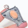 Natural Orange Aventurine 925 Sterling Silver Jewelry Pendant 2.48" D7K30