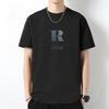 Летняя мужская тонкая футболка с короткими рукавами и круглым вырезом, трендовая рубашка с верхом из чесаного хлопка, футболка с принтом буквы R