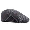 Осенне-зимний шерстяной берет, мужская британская кепка вперед, клетчатая кепка, кепка газетчика