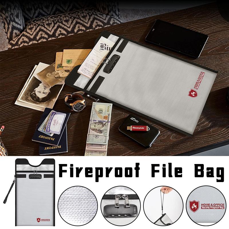 Waterproof Fireproof Document Bag with Zipper Combination Lock Portable Bag Notebook Computer Faraday Bags For Phones & Key Fobs