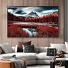 Природный пейзаж, холст, картина, осенние красные деревья, пейзаж, плакат, печать, настенное искусство для гостиной, домашний декор, фотографии без рамки