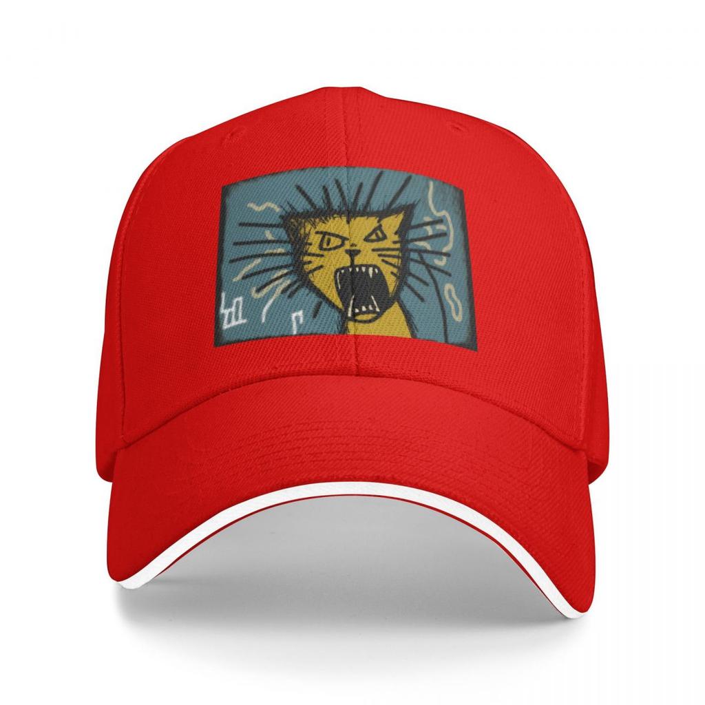 Wack crazy cat hissing yellow blue Baseball Cap dad hat Kids Hat Mens Caps Womens