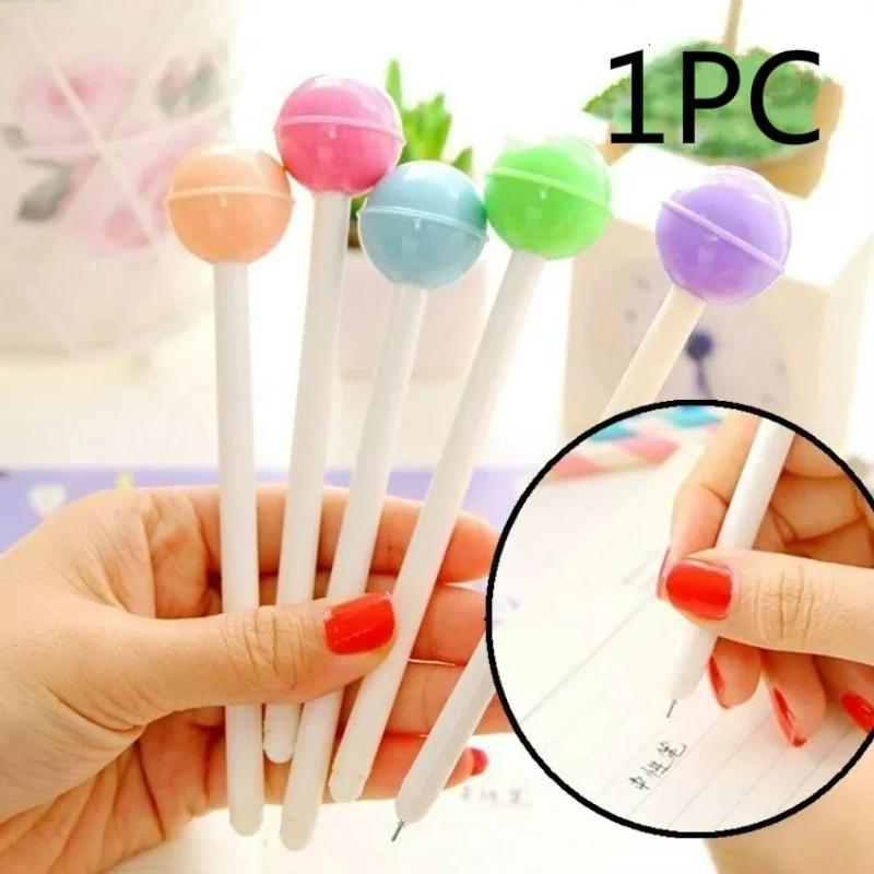 1Pcs Candy Color Novelty NEW Sweet Gift Decorated School Office Korean Style Stationery Pen Lollipop Gel Ink Pens