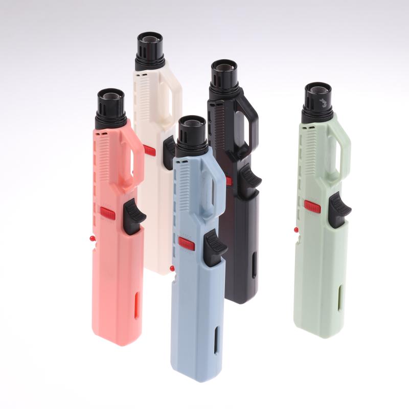 Бутановая газовая зажигалка Надувная зажигалка Ветрозащитная зажигалка-турбо, Портативная кухонная зажигалка, Маленький инструмент для кемпинга на открытом воздухе, барбекю