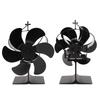 6 Blades Heat Powered Stove Fan Non Electric Self Starting Fireplace Fan High Temperature Resistant