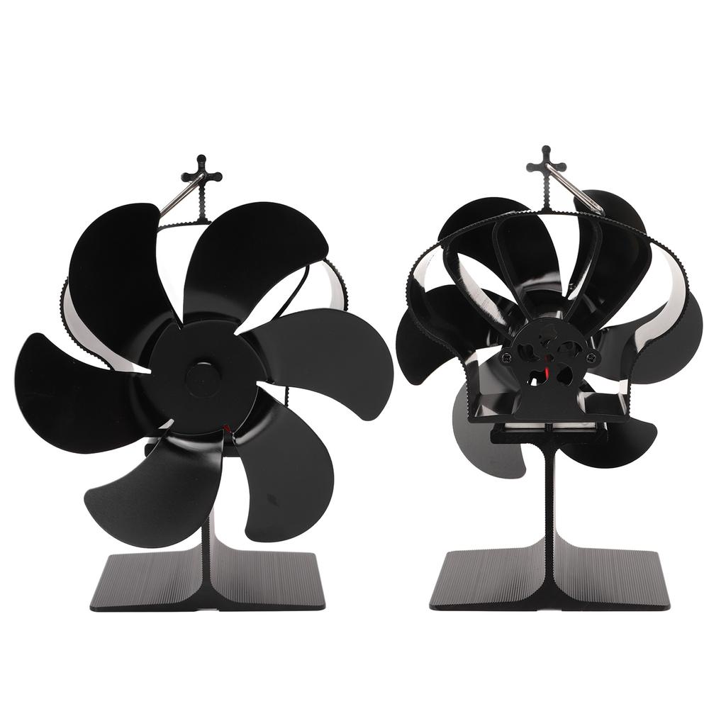 6 Blades Heat Powered Stove Fan Non Electric Self Starting Fireplace Fan High Temperature Resistant