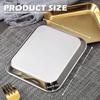 2 Pack Stainless Steel Dinner Plates, Thickened Metal Dish Plate for Food, Small Square Serving Tray for Appetizer Cookie Steak Dessert Salad(Silver)
