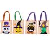 Halloween Tote Bag Gunny Cloth with Handle 4 Patterns Thanksgiving Bags for Trick Treat Storage