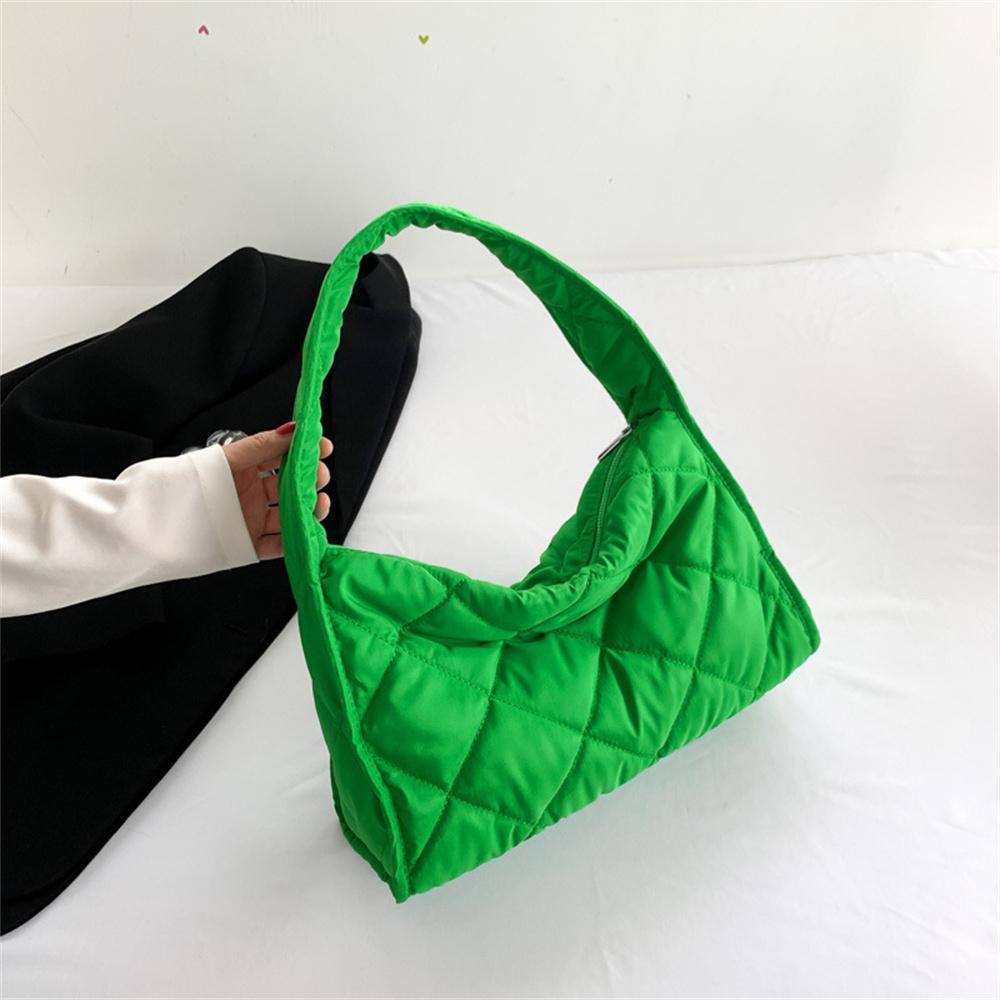 Модные зимние сумки с хлопковой подкладкой, женские стеганые вышитые универсальные сумки через плечо, женские повседневные однотонные сумки подмышками