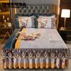3 Pcs Bedding Set Luxurious Bedding Cover Set Warm Bedspread On The Bed Heightened Bed Skirt for Queen King Size with Pillowcase