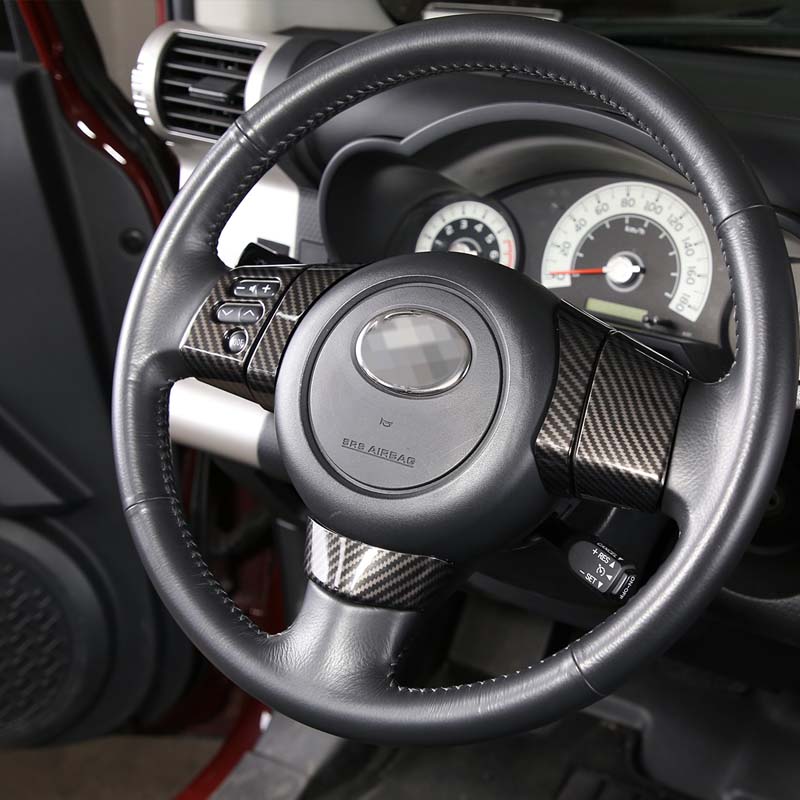 Накладка на руль из углеродного волокна ABS, рамка кнопок управления для Toyota FJ Cruiser 2007 - Интерьер