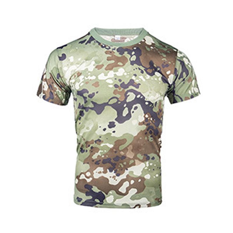 Camouflage T-shirt Camouflage Fishing Clothing Outdoor Sports T-shirts Breathable Comfortable Polyester Fiber Short Sleeve