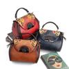 Johnature Retro Embossed First Layer Cow Leather Women Bag Handmade Floral Hasp Handbag Leisure Shoulder Messenger Bags