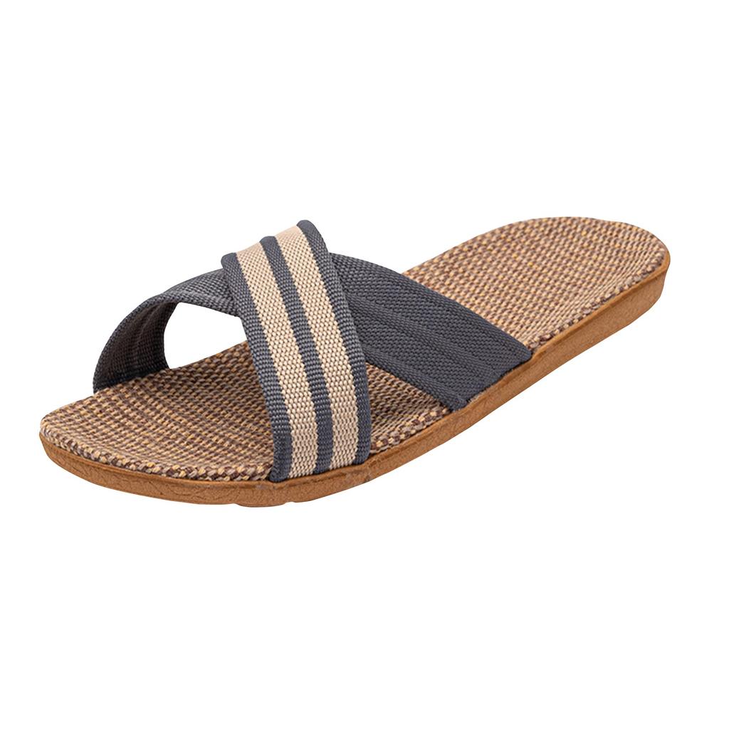Women's Summer Casual Light Linen Slippers Women's Home Breathable Indoor Thick-soled Light Slippers