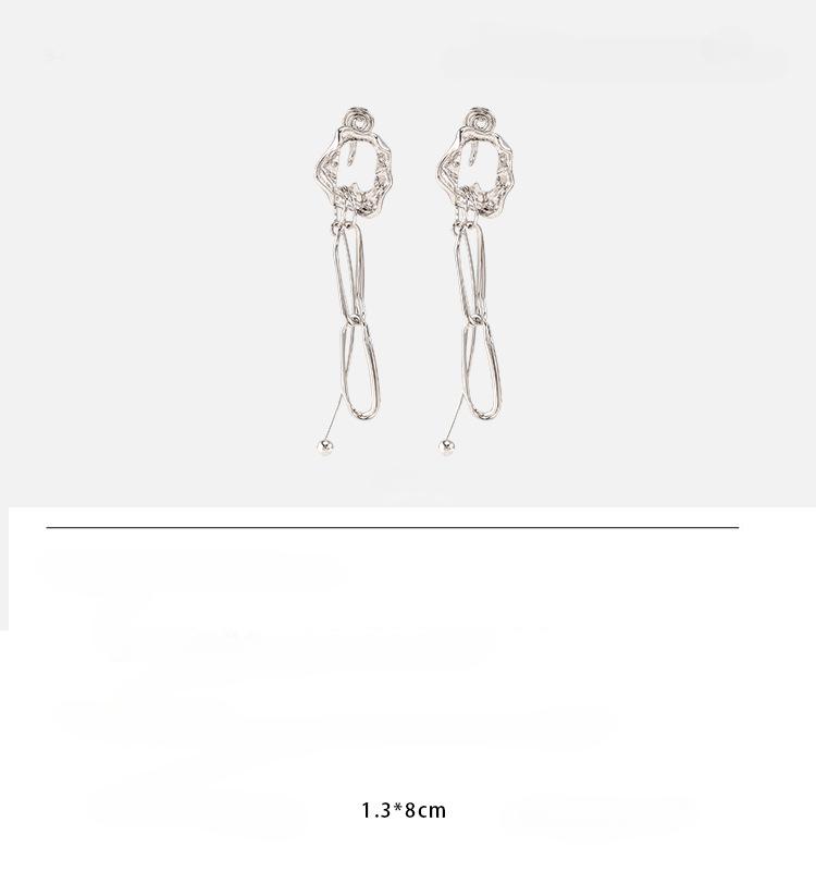 Нерегулярные серебряные металлические цепочки, длинные серьги, модные без пирсинга, спирали от комаров, зажим для ушей